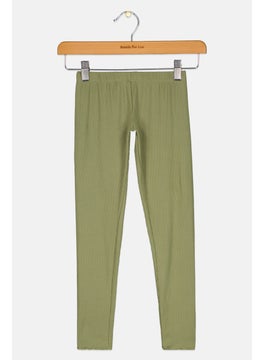 Epic Threads Kids Girl Solid Pull On Leggings, Olive  - Image 1