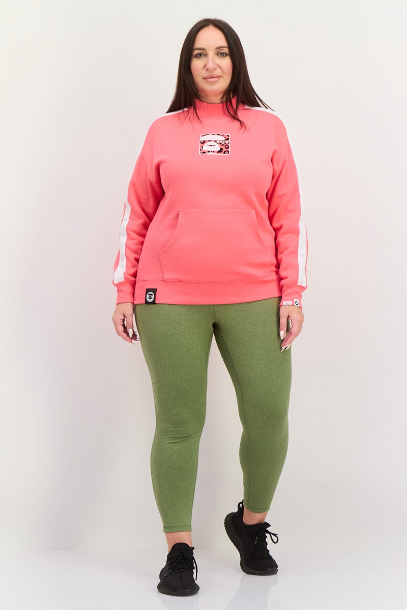 Aape By A Bathing Ape سويت شيرت رياضي نسائي مناسب في الهواء الطلق، وردي - Image 3