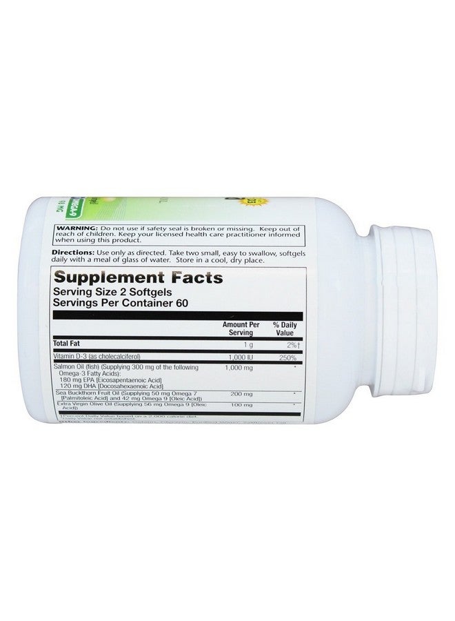 Solaray Super Omega 3-7-9 with Vitamin D-3 & Salmon Oil, 120 Softgels - Image 3