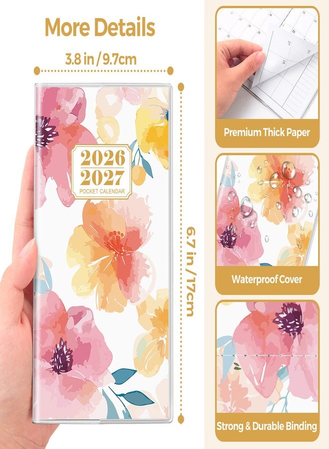 SKYDUE Pocket Calendar 2025-2026, 2-Year Small Monthly Pocket Planner for Purse, 6.7" x 3.7", Compact Design with Plastic Sleeve, Perfect for On-the-Go Planning and Organization - Image 4