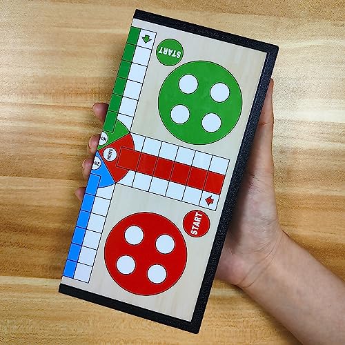 KIDAMI Mini Magnetic Ludo Travel Board Game Set, Folding Design and Light-Weight, Gift for Kids Toddlers (7.64 × 7.64 inches) - Image 3