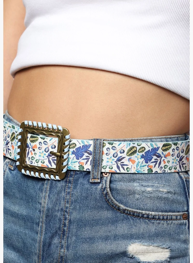 Haute Sauce Casual Printed PU Leather Waist Belt For Women
