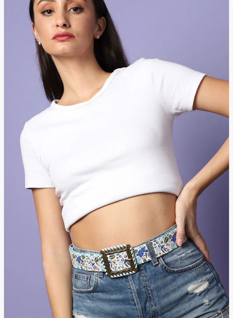 Haute Sauce Casual Printed PU Leather Waist Belt For Women