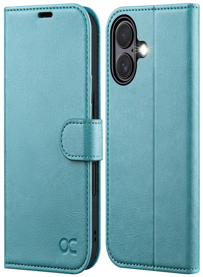 OCASE for iPhone 16 Case, PU Leather Wallet, Magnetic Flip Folio Cover with RFID Blocking, Card Holders, Shockproof TPU, and Kickstand for 6.1 Inch iPhone 16 (2024), Ice Blue - Image 1