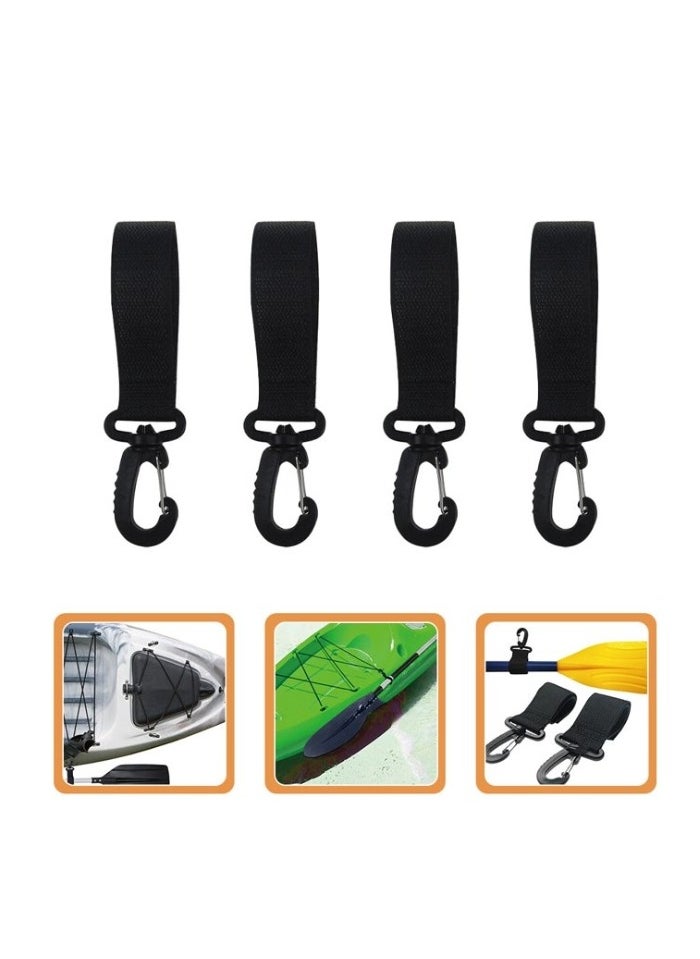Daytoyz - 4pcs Professional Kayak Paddle Fixing Hooks Adjustable Canoe Paddle Fixators (Black) - Image 1