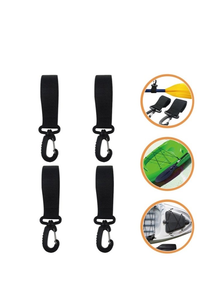 Daytoyz - 4pcs Professional Kayak Paddle Fixing Hooks Adjustable Canoe Paddle Fixators (Black) - Image 1