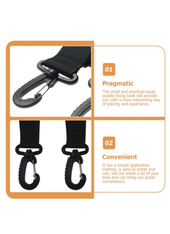 Daytoyz - 4pcs Professional Kayak Paddle Fixing Hooks Adjustable Canoe Paddle Fixators (Black) - Image 1