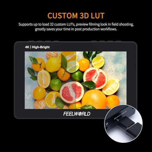 Feelworld فيليوورلد F5 Prox 5.5 إنش 1600 نيت شاشة مراقبة ميدانية لكاميرا DSLR ساطعة عالية اللمس مع موجة ثلاثية الأبعاد LUT F970 مجموعة خارجية للتثبيت للطاقة والنقل اللاسلكي 1920x1080 4K HDMI مدخل ومخرج Type-c - Image 5