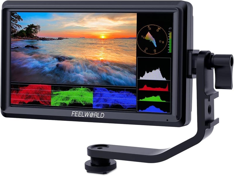 Feelworld فيليوورلد F5 Prox 5.5 إنش 1600 نيت شاشة مراقبة ميدانية لكاميرا DSLR ساطعة عالية اللمس مع موجة ثلاثية الأبعاد LUT F970 مجموعة خارجية للتثبيت للطاقة والنقل اللاسلكي 1920x1080 4K HDMI مدخل ومخرج Type-c - Image 1