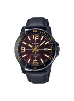 Leather Analog Watch MTP-VD01BL-5BVUDF