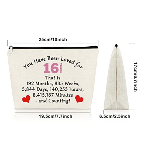 Sazuwu 16th Birthday Gifts for Girls from Mom Makeup Bag Birthday Gifts for 16 Year Old Girls Cosmetic Bag Sweet 16 Gifts for Girls Born 2008 Gifts for Granddaughter Turning 16 Travel Pouch - Image 4