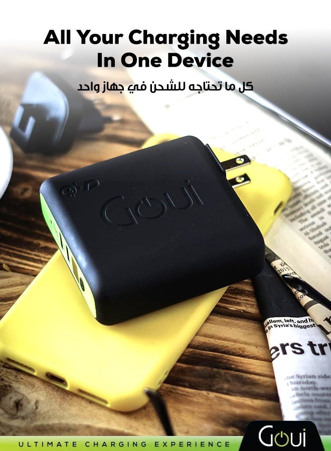 جوي باور بانك مبالا 3 في 1 باور بانك بسعة 8000 ملي أمبير و شاحن لاسلكي و شاحن جداري –  تصميم مدمج وسهل الحمل، مناسب للسفر، يوفر طاقة فورية لشحن أجهزتك في أي وقت وأي مكان، شحن سريع لأجهزة آيفون، سامسونج، جالاكسي، آيباد برو، إيربودز، هواوي، الأجهزة اللوحية، أجهزة تحديد المواقع، مشغلات MP3/MP4، و غيرها الكثير أسود/أخضر - Image 5