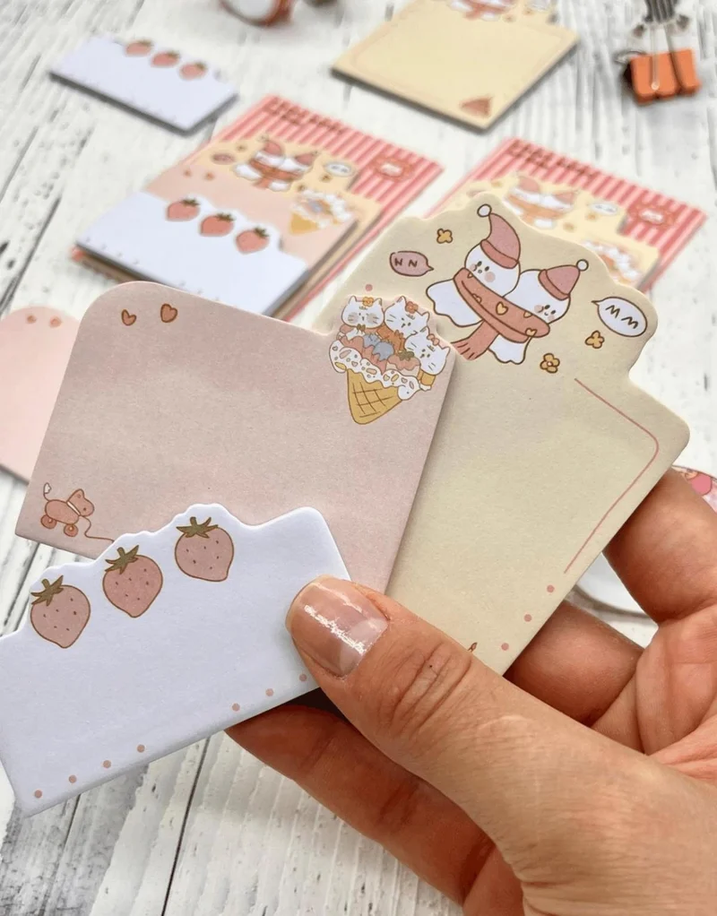 كاغيت جيمي دوكان 3 Piece Different Sizes Pink Sticky Note Set / Post-it / Memo Pad / Note Paper