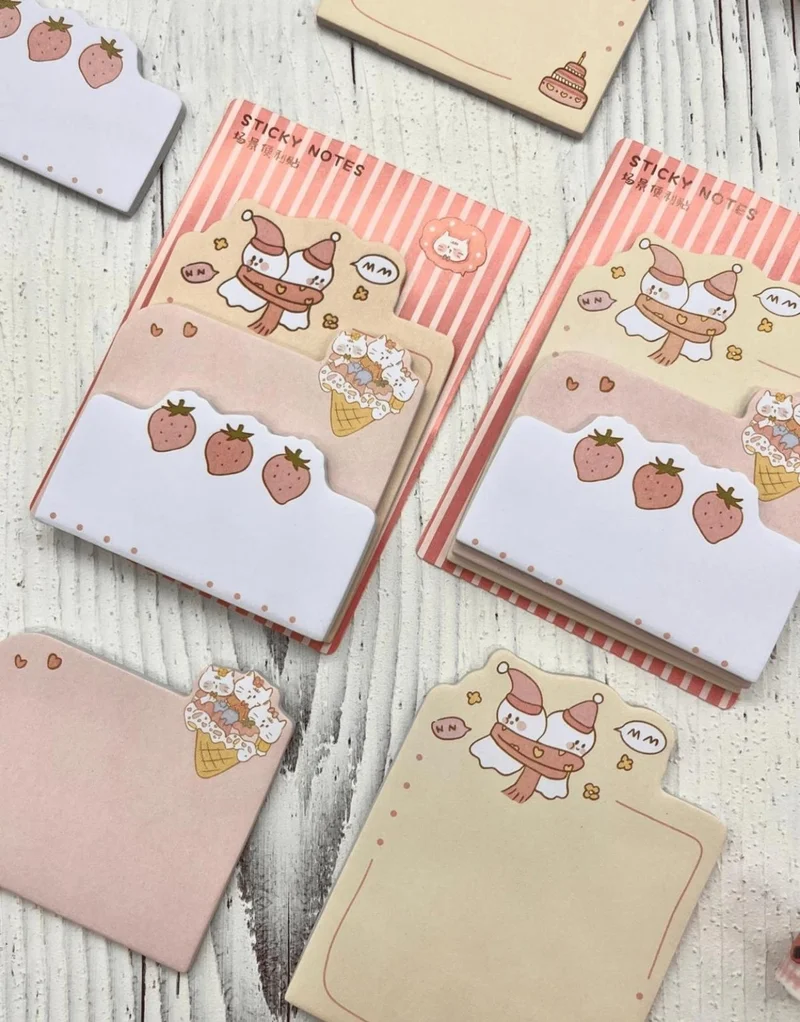 كاغيت جيمي دوكان 3 Piece Different Sizes Pink Sticky Note Set / Post-it / Memo Pad / Note Paper