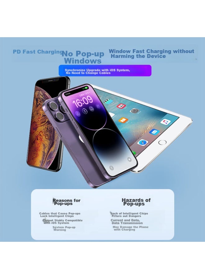 Stiger Fast Charging Cable For Apple, 20/27w Pd Compatible, Type-c To Lightning, Quick Charge For Iphone 14/13/12 Pro/xs Max, Car Charger - Image 5