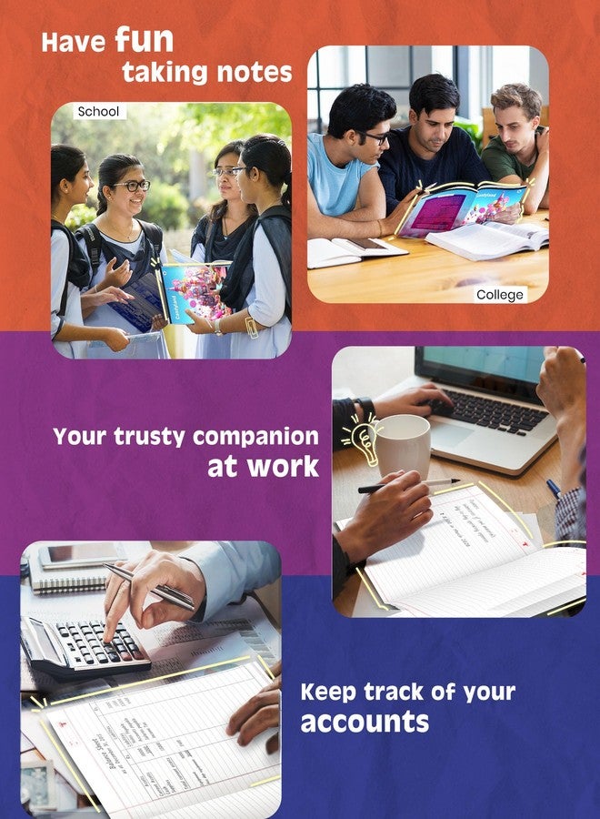 TARGET PUBLICATIONS A4 Size Long Notebooks for Students | Single Line Ruled 172 Pages in Each | Soft Cover, 21 cm x 29.7 cm Approx | GSM 57 | Useful for School, College & Office | Set of 6 | Candyland - Image 5