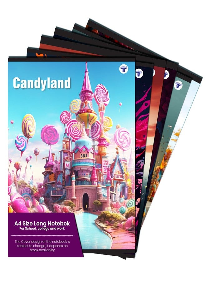 TARGET PUBLICATIONS A4 Size Long Notebooks for Students | Single Line Ruled 172 Pages in Each | Soft Cover, 21 cm x 29.7 cm Approx | GSM 57 | Useful for School, College & Office | Set of 6 | Candyland - Image 3
