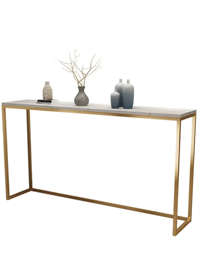 LEDIN - Kitchen Bar Table Narrow Console Table Marble Sofa Table 38 inch Long Tables Decorated High Table for Display of Plants and Decorations - Image 1