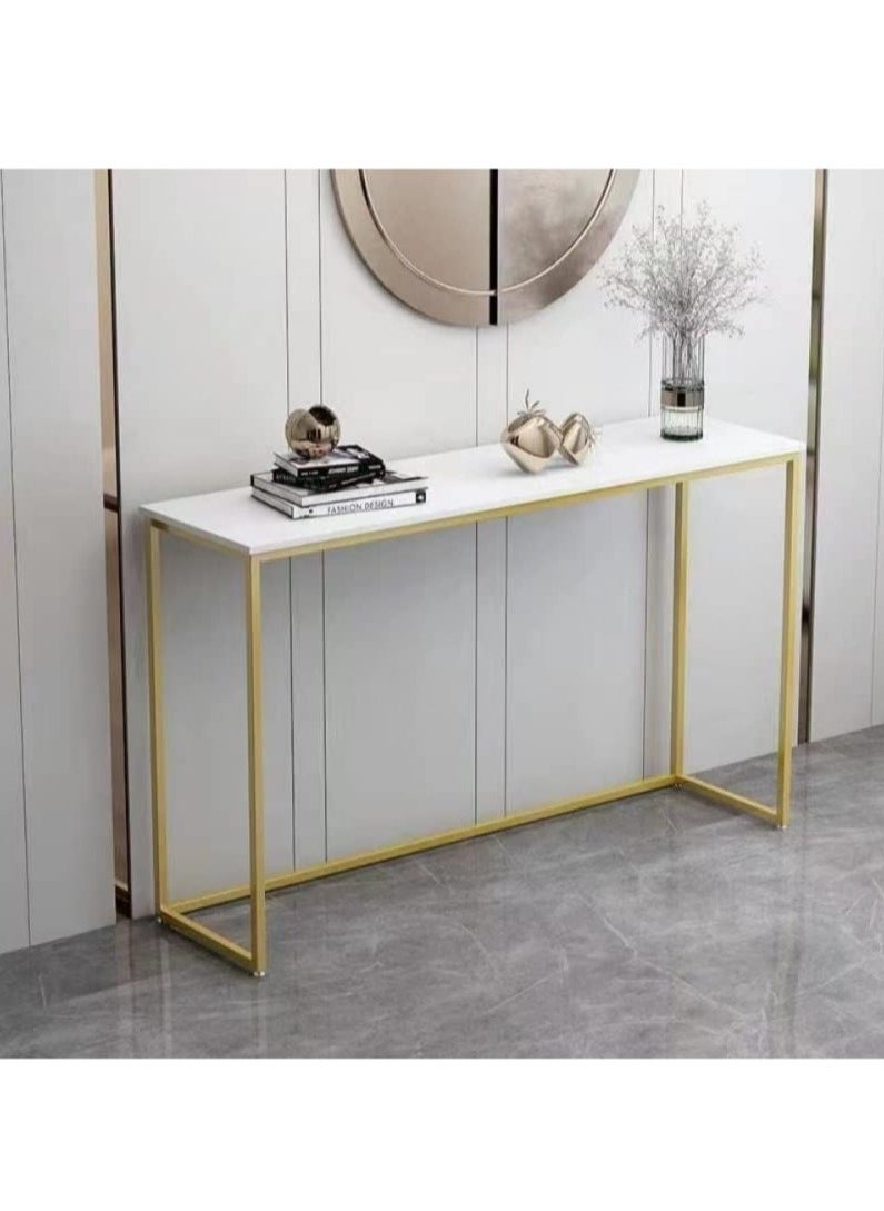 LEDIN - Kitchen Bar Table Narrow Console Table Marble Sofa Table 38 inch Long Tables Decorated High Table for Display of Plants and Decorations - Image 1