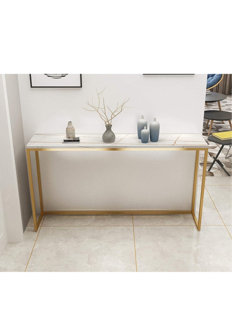 LEDIN - Kitchen Bar Table Narrow Console Table Marble Sofa Table 38 inch Long Tables Decorated High Table for Display of Plants and Decorations - Image 1