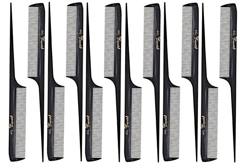 CLEOPATRA Barber Cleopatra 441 8 12 Extra Fine Rattail Comb 12 Pack 12 x SBC441BLK