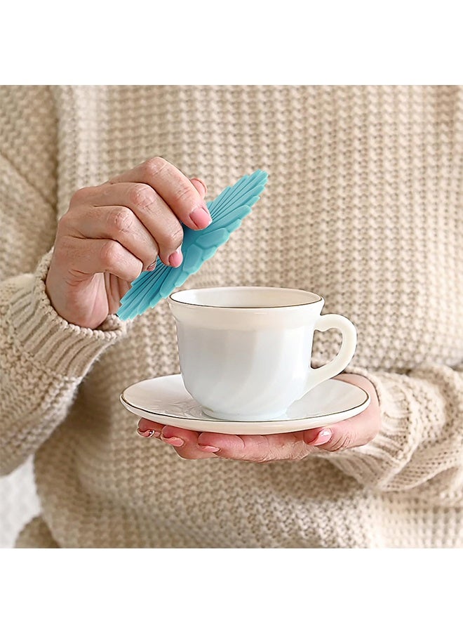 Peachjoy 3 قطع أغطية أكواب سيليكون على شكل دوار الشمس أغطية أكواب محكمة الغلق غطاء عالمي لأكواب الزجاج أداة مقاومة للغبار تناسب إبريق الشاي، القهوة الساخنة، المشروبات، الثلاجة (متعدد الألوان) - Image 4