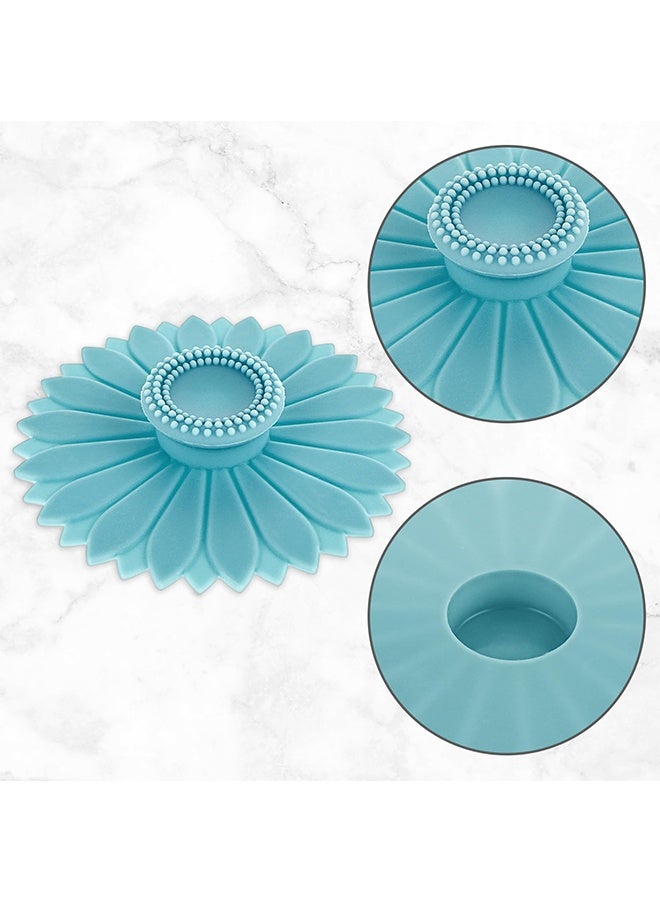 Peachjoy 3 قطع أغطية أكواب سيليكون على شكل دوار الشمس أغطية أكواب محكمة الغلق غطاء عالمي لأكواب الزجاج أداة مقاومة للغبار تناسب إبريق الشاي، القهوة الساخنة، المشروبات، الثلاجة (متعدد الألوان) - Image 3