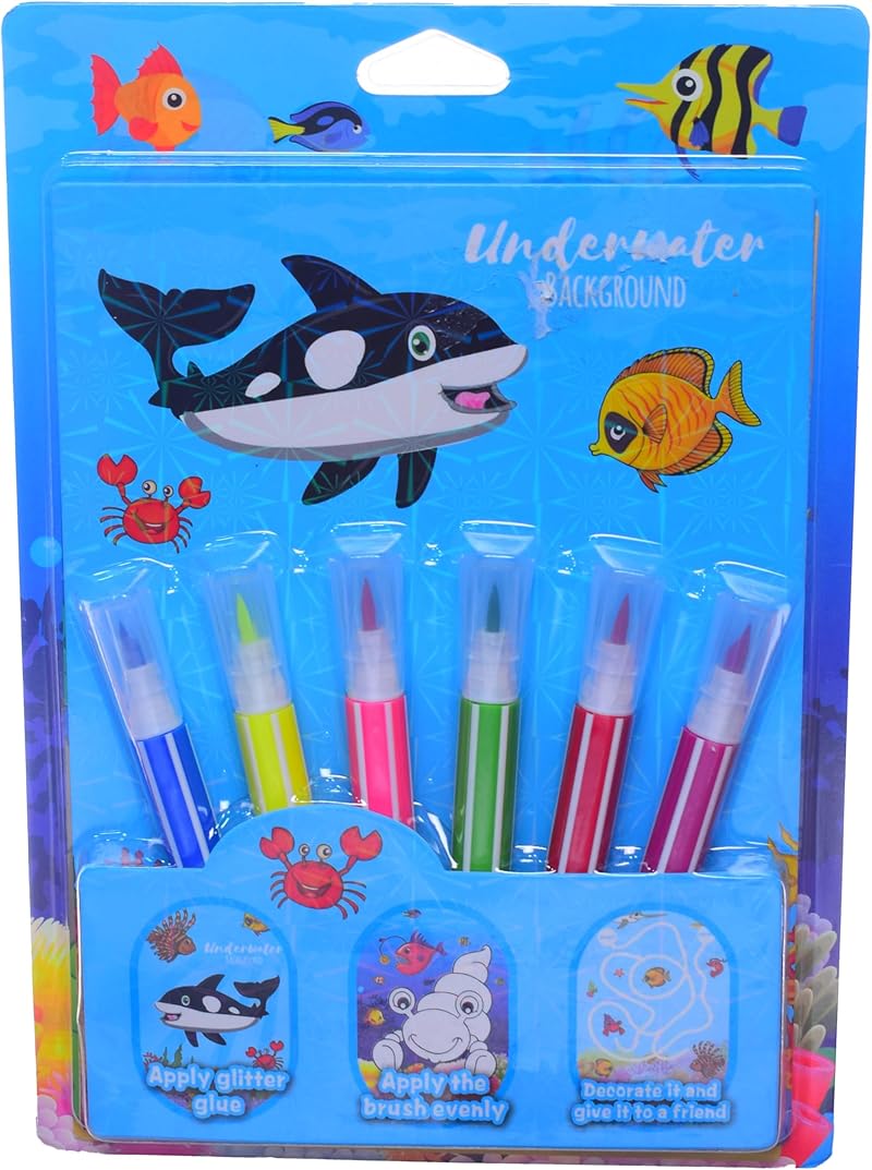 Watercolor Brush Pens For 3 Years And Above, 6 Pieces - Multicolor AF2