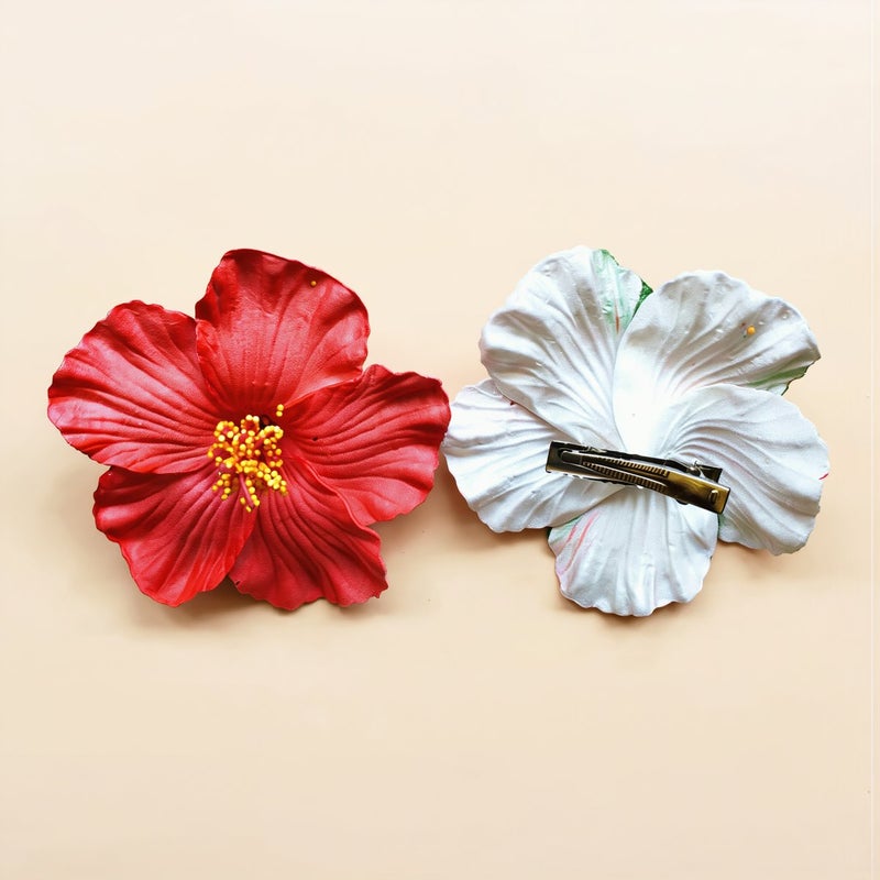 Hibiscus Flower Hair Clip Ladies Girls Kids All Age Universal Hair Accessory for Women - Image 3