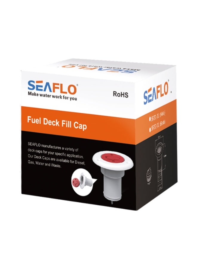 SEAFLO Fuel Deck Filler Cap Marine Fuel Hatch Cover Diesel Gas Water White Black - Image 3