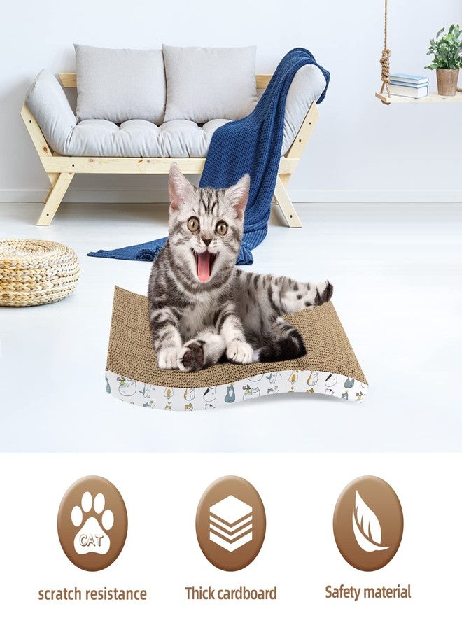 Lechay 2 Pcs Cat Scratcher Cardboard Cat Scratch Pad Plush Perches and Fluffy Balls for Indoor Cats - Image 4