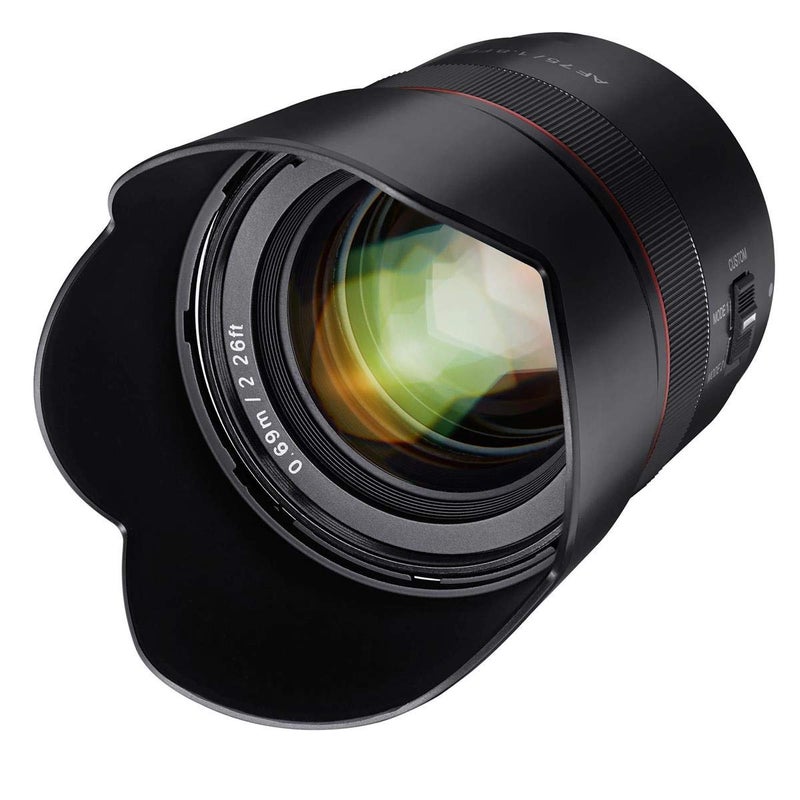 Samyang عدسة ساميانغ AF 75mm F1.8 بؤرية تلقائية التركيز مدمجة لكاميرات سوني FE، سوداء (SYIO75AF-E) - Image 4