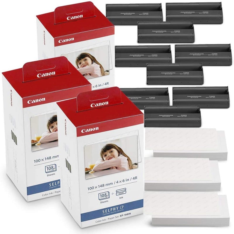 Canon KP-108IN Color Ink and Paper Set Includes Total of 432 Sheets and 12 Ink Cartridges and Fibertique Cleaning Cloth - Image 3
