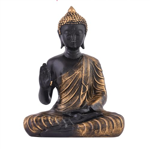 CraftVatika Buddha Idol Statue Showpiece for Spiritual & Festive Decor Gift, Buddha Feng Shui Decorative Showpiece for Good Luck, Meditations, Home Décor Items, Office Desk (15 CM Height) - Image 5