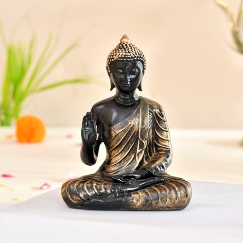 CraftVatika Buddha Idol Statue Showpiece for Spiritual & Festive Decor Gift, Buddha Feng Shui Decorative Showpiece for Good Luck, Meditations, Home Décor Items, Office Desk (15 CM Height) - Image 1