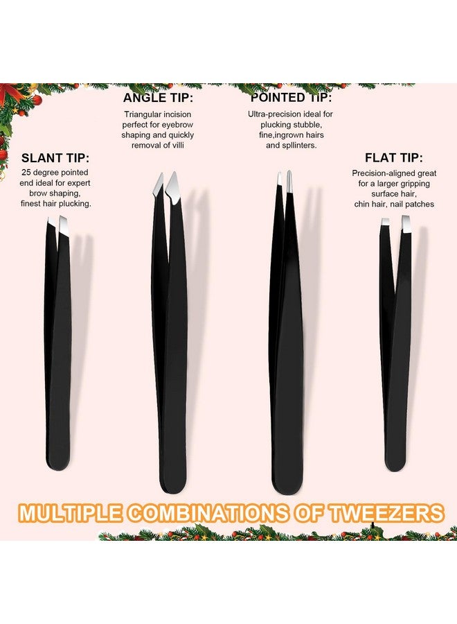 Yougai Tweezers and Nail Clippers Set,9 Pcs Professional Stainless Steel Tweezers Kit-Great Precision Tweezers with Curved Scissors and Eyebrow Razor for Daily Beauty Tools with Leather Travel Case - Image 2