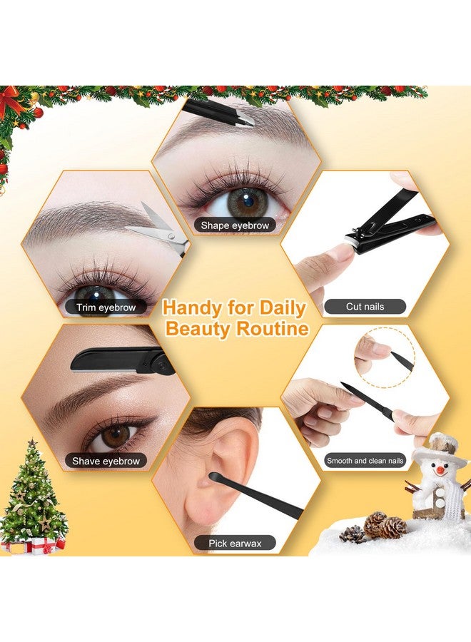 Yougai Tweezers and Nail Clippers Set,9 Pcs Professional Stainless Steel Tweezers Kit-Great Precision Tweezers with Curved Scissors and Eyebrow Razor for Daily Beauty Tools with Leather Travel Case - Image 5