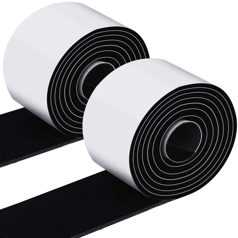 Shappy 2 Packs Felt Strips with Adhesive Backing Felt Tape Roll Non Slip Self Adhesive Cuttable Furniture Pads for Protecting Hardwood Floors, Chairs, Wall(Black,120 x 2 x 0.12 Inch) - Image 1