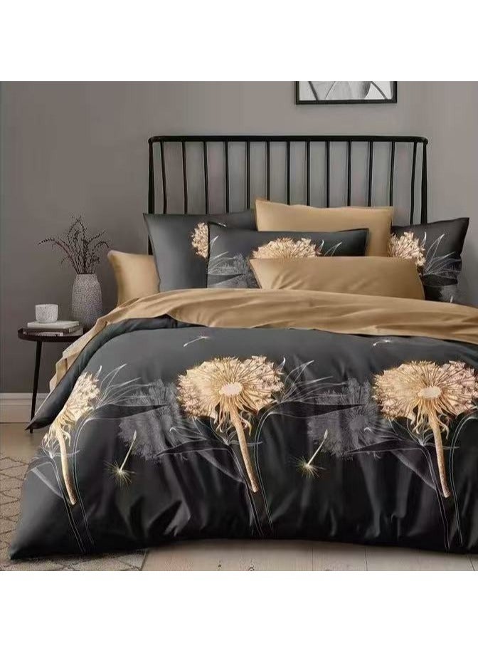 AL RAID 6-Piece King Size, Hotel Luxury Feel, Wrinkle & Fade Resistant 1xDuvet Cover 220x240cm, 1xFitted Sheet 200x200+30cm, 4xPillow Case 50x75cm