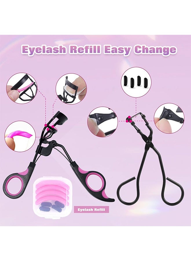 جيكومو 17 Pcs مكعبات الرموش Kit، مجعّدات الرموش Kit مع منصات سيليكون قابلة للاستبدال، مجعّدات الرموش المشط Eyes Curlering Makeup Tools for Women (بالإنجليزية) - Image 3
