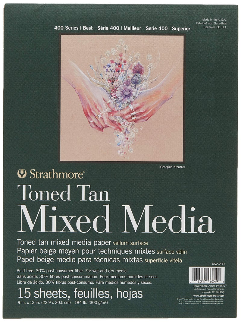 Strathmore Toned Mixed Media Paper Toned Tan 9"X12"-15 Sheets -62462209 - Image 1