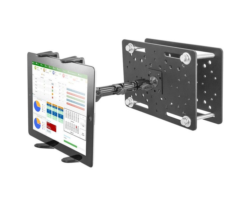 ARKON Mounts Slim-Grip Forklift Tablet Mount for Forklift Overhead Guards Adjustable Multi-Angle Arm Durable Mounting Plates for iPad, Samsung, Google, Nokia, and More - Image 2