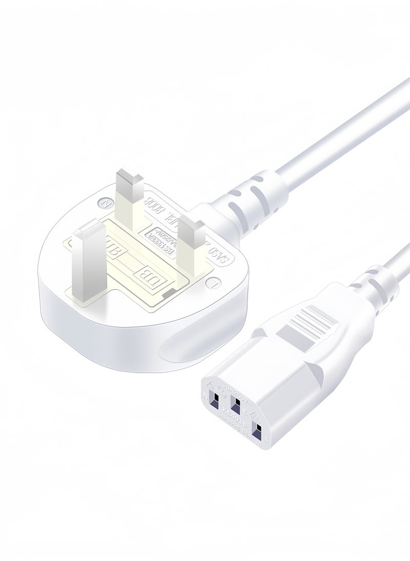 Generic 1.5m UK power cord with fuse 18AWG 13A/250V for computers, monitors, scanners, printers, UK 3-pin G plug  - Image 1