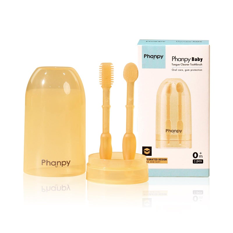 Phanpy Silicone Baby Tongue Cleaner and Toothbrush - Newborn to 12 Months, Oral & Mouth Cleaner - Image 1