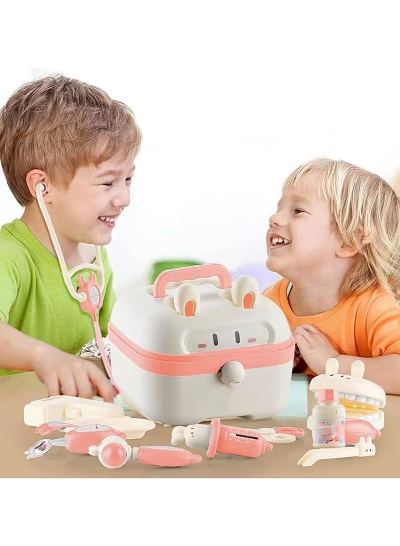 Doctor Kit for Kids - Pretend Play Educational Doctor Toys, Medical Kit with Stethoscope, Doctor Playset for Dentist Doctor, Role Play Toys for 3 4 5 6 7 8 Years Old Girls & Boys Toddler Gifts（pink） - Image 3