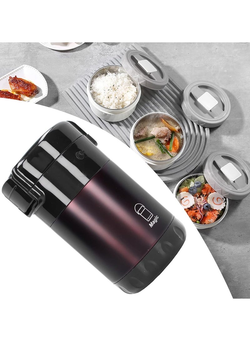 Magic 2.3L Insulated Lunch Containers 3 Layer 304 Stainless Steel Vacuum Insulated Bento Lunch Container for Picnic, Travel, School, Work (Prestige Brown) - Image 1