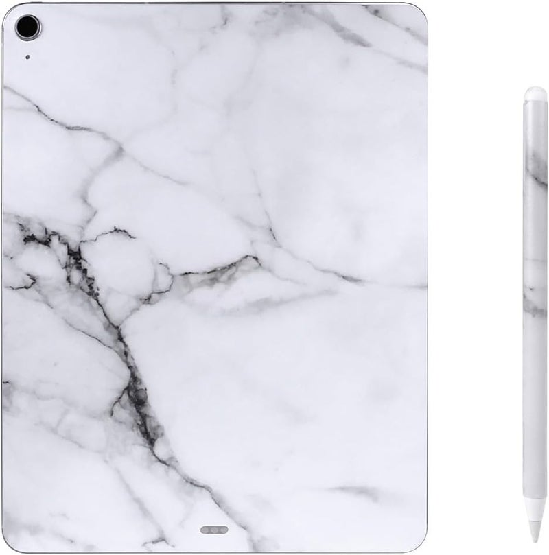 IMMOENUC Tablet Skin Sticker for 2025 2024 iPad Air M3 M2 13 inch A3268/A3269/A2898/A2899 Back Decals Protector Anti-Scratch Abrasion Resistant with Side Bezel + Pencil Pro Sticker（Marble Pattern） - Image 3