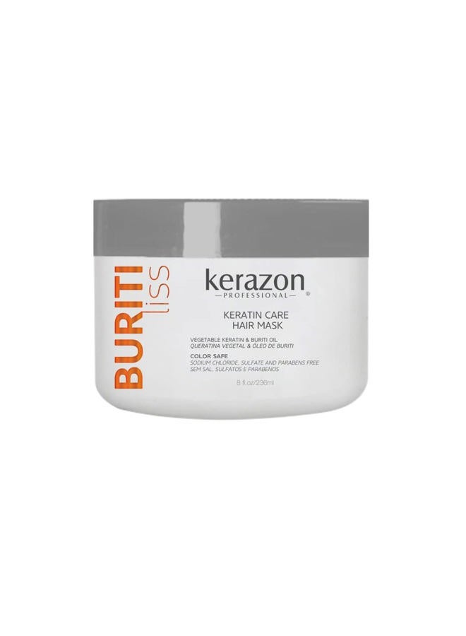 Kerazon Professional Anti Frizz Keratin Care Hair Mask 8fl.oz/236ml Buriti Liss - Image 1