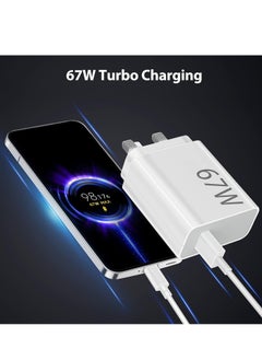 Generic 67W Hypercharge UK Plug Adapter for Xiaomi 15 14 13 12 12t 12s Pro Lite Redmi Note K80 K70 K60 K50 11 11s Plus Poco F6 F5 X7 X6 X5 F4 X4 Gt Black Shark 4 5 Pro  - Image 1