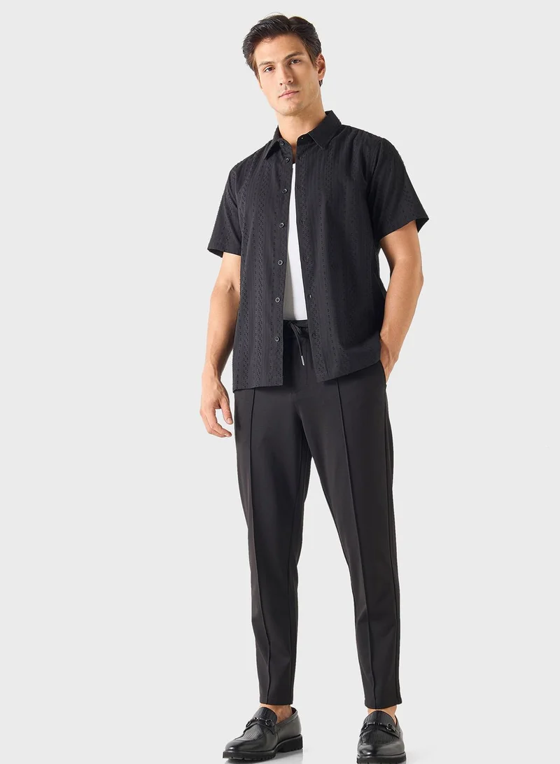 Iconic Textured Button Down Shirt